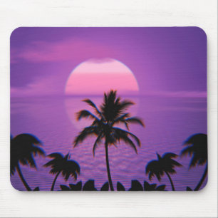 Tapis De Souris Ancienne vague de soleil des Caraïbes Rétro esth