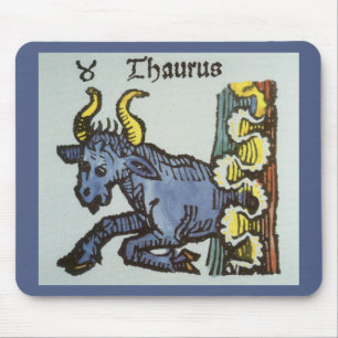 Tapis De Souris Anciens panneaux du zodiaque, taureau antique