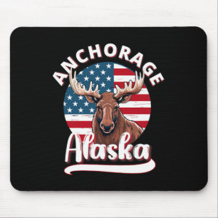 Tapis De Souris Ancrage Oie de l'Alaska Voir le drapeau de l'Alask