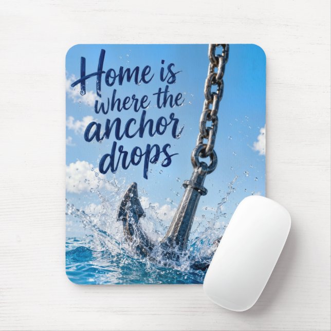 Tapis De Souris Ancre avec citation inspirante pour la maison (Avec souris)