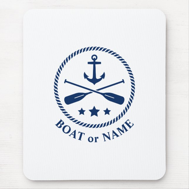 Tapis De Souris Ancre nautique et voitures Votre bateau ou nom Mar (Devant)