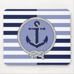 Tapis De Souris Ancre nautique/noeud/bandes du marin nautique