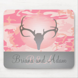 Tapis De Souris Andouillers et Camo rose Mousepad de thème de