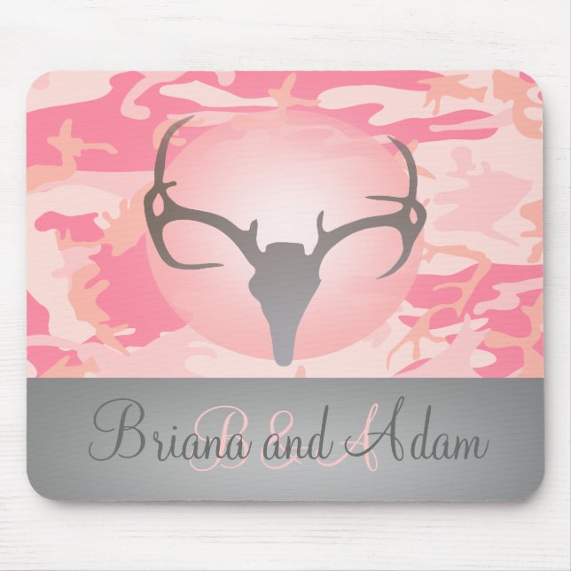 Tapis De Souris Andouillers et Camo rose Mousepad de thème de (Devant)