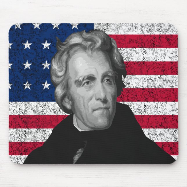 Tapis De Souris Andrew Jackson et le drapeau des USA (Devant)