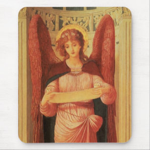 Tapis De Souris Ange avec un rouleau de John Melhuish Strudwick