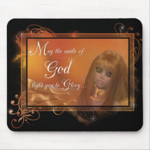 Tapis De Souris Ange d'or - Puisse le sourire de Dieu...Mousepad