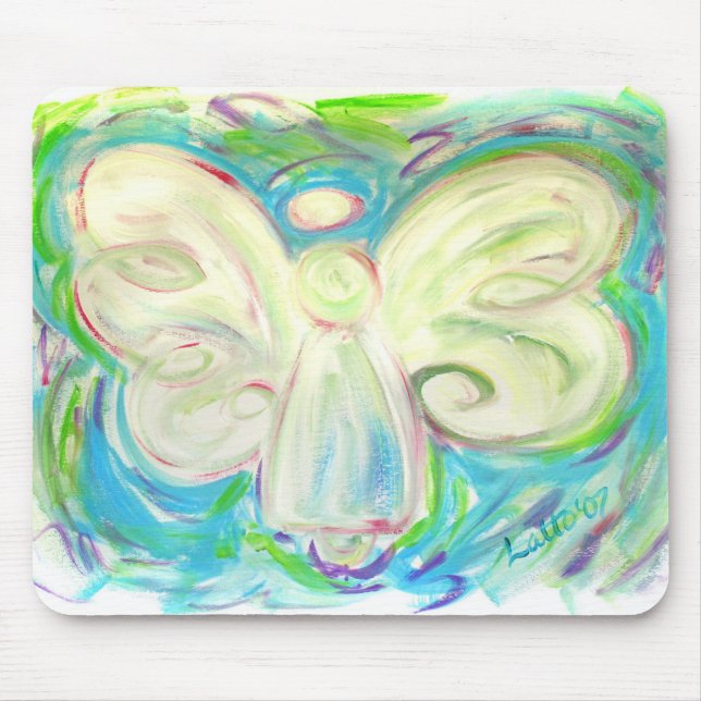 Tapis De Souris Ange Mousepad de lumière blanche (Devant)