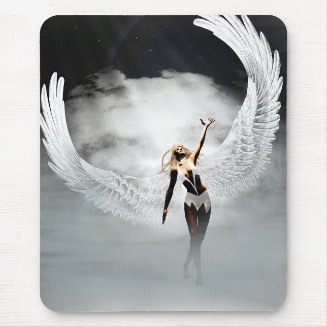 Tapis De Souris Angel dans les nuages Mousepad (Devant)