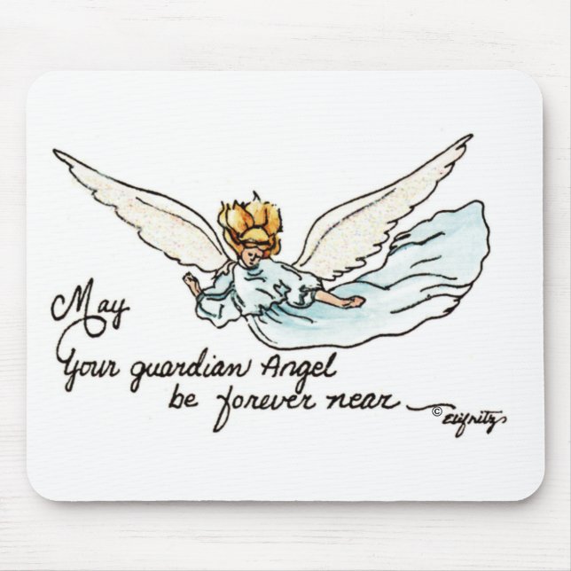 Tapis De Souris Angel de consolation gracieusement près de l'aquar (Devant)