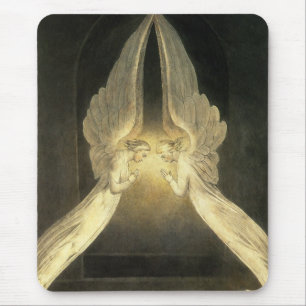 Tapis De Souris Anges vintage planant au-dessus de Jésus-Christ