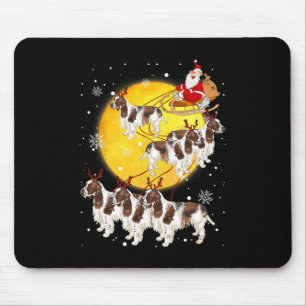 Tapis De Souris Anglais Springer Spaniel Reindeer Chien de Noël Lo