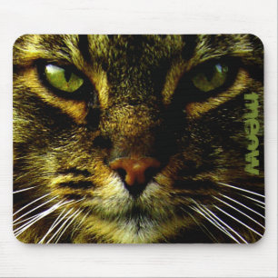 Tapis De Souris Animal familier de chat hypnotisant le texte de
