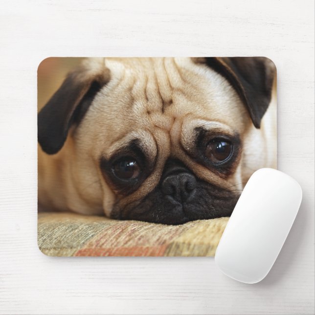 Tapis De Souris Animaux de bébés cutest | Carlin bébé chiot (Avec souris)