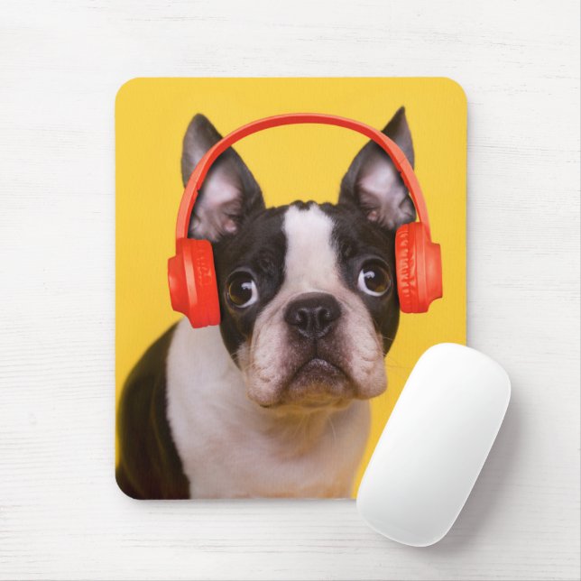 Tapis De Souris Animaux de bébés cutest | Casques Terrier de Bosto (Avec souris)
