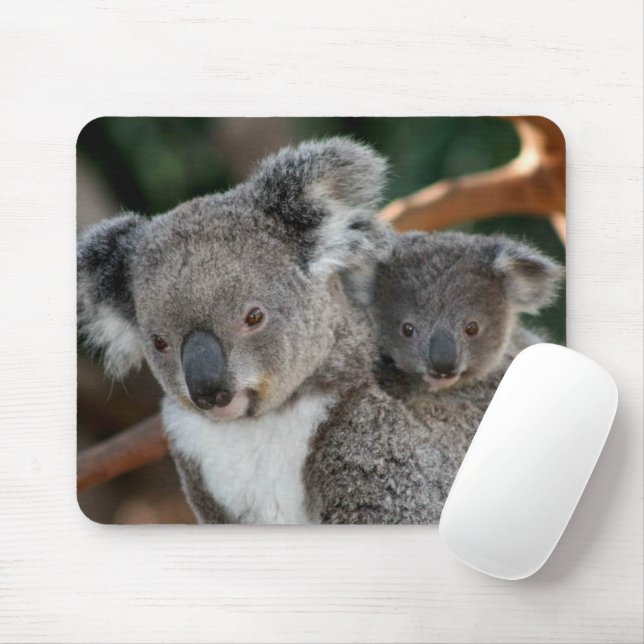 Tapis De Souris Animaux de bébés cutest | Koala et Joey (Avec souris)