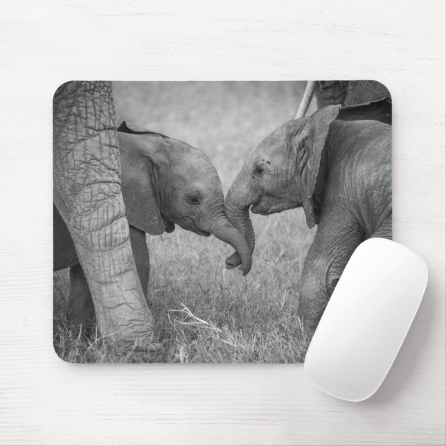 Tapis De Souris Animaux de bébés cutest | Salutation des éléphants (Avec souris)
