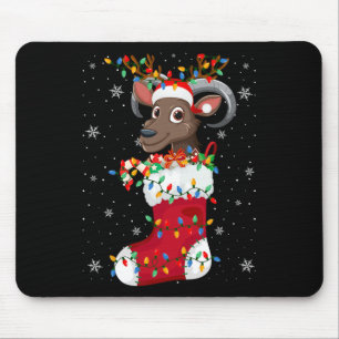 Tapis De Souris Animaux de chèvre de Santa Hat en Chaussettes Lumi