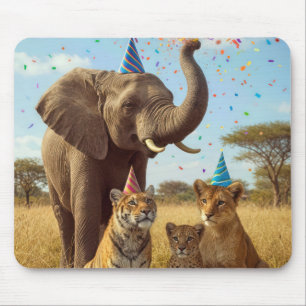 Tapis De Souris Animaux de compagnie africains avec chapeaux et co
