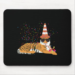 Tapis De Souris Animaux de fête de tigre ayant une fête