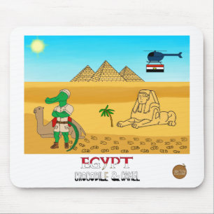 Tapis De Souris Animaux du Monde, Égypte : Crocodile & Chameau