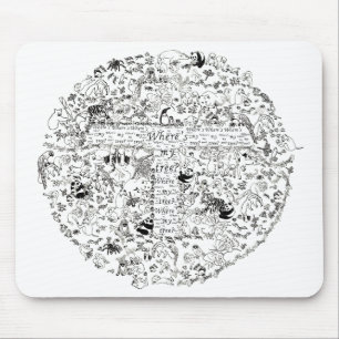 Tapis De Souris Animaux en danger Arbres Planète Terre Dessin Art