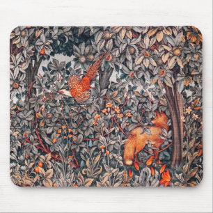 Tapis De Souris ANIMAUX FORESTIERS Pheasant, Renard rouge, Floral