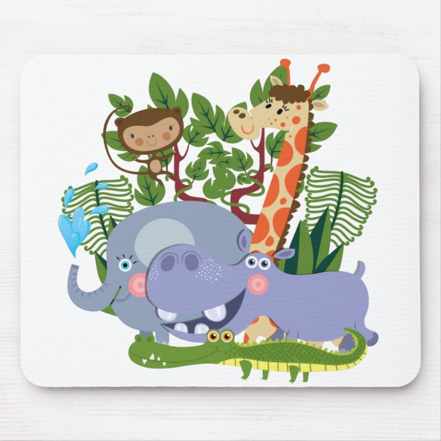 Tapis De Souris Animaux mignons de safari (Devant)