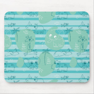 Tapis De Souris Animaux mignons jouant avec de l'eau 1