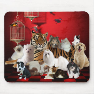 Tapis de souris Animaux Tigres Chats Chiens 3