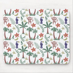 Tapis De Souris Animaux tropicaux sans soudure motif macaw et sing