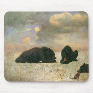 Tapis De Souris Animaux vintages, Ours grizzlis par Albert Biersta