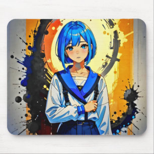 Tapis De Souris Anime Girl in Blue