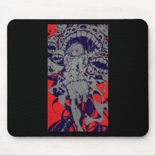 Tapis De Souris Anime Horreur esthétique Scary Déplaisante fille j