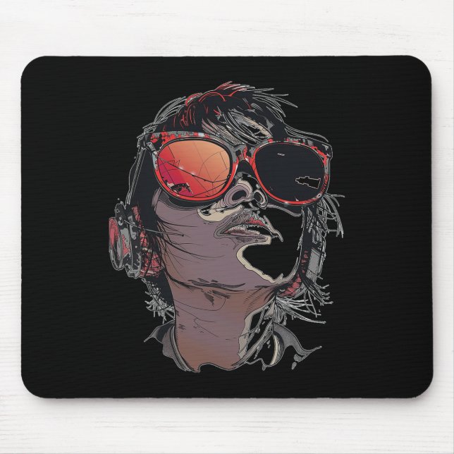 Tapis De Souris Anime Manga Graphisme Lunettes de soleil Art Anime (Devant)
