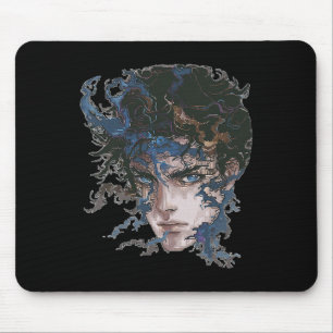 Tapis De Souris Anime Manga Motif Bleu yeux Art Anime