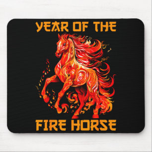 Tapis De Souris Année du cheval de feu Bonne année lunaire chinois