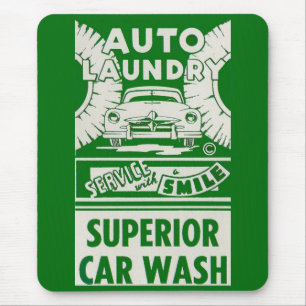 Tapis De Souris Années 1950 Auto Laundry