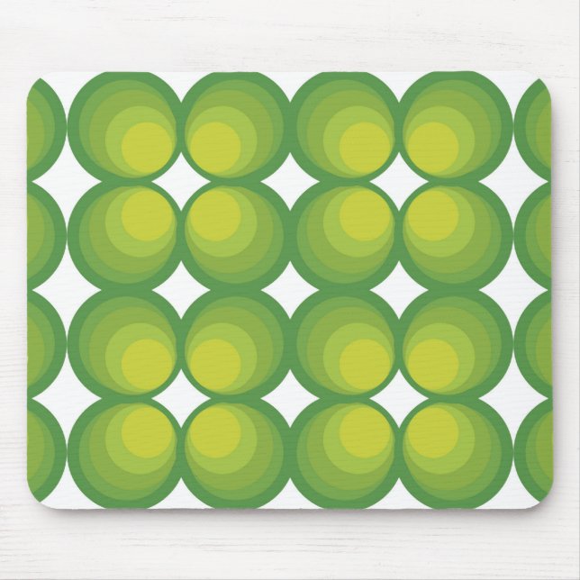 Tapis De Souris Années 70 lignes vertes cercle... (Devant)