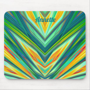 Tapis De Souris ANNETTE ~ Vert Jaune Rouge Orange Motif Fractal
