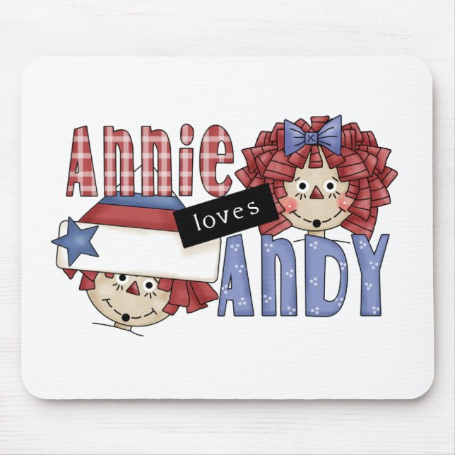 Tapis De Souris Annie aime Andy Ragdoll (Devant)