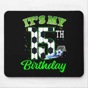 Tapis De Souris Anniversaire 15 Ans Femme Football Garçon Fille En
