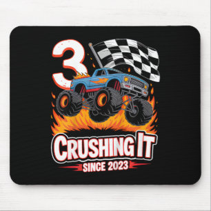 Tapis De Souris Anniversaire de enfant Camion Monster 3 ans Garçon