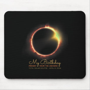 Tapis De Souris Anniversaire Éclipse solaire 2024 Avril 8 Total Éc