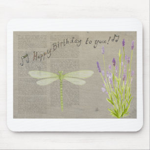Tapis De Souris anniversaire heureux de libellule