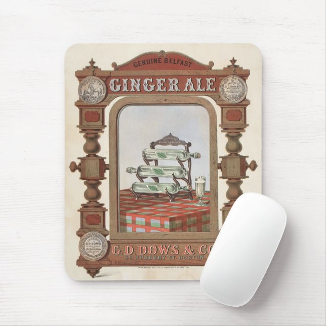 Tapis De Souris Annonce Vintage Pour Belfast Ginger Ale. 2 (Avec souris)