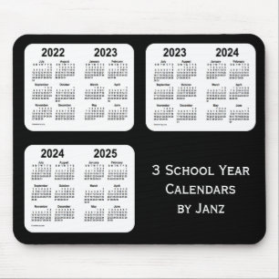 Tapis De Souris Annuaires de l'année scolaire du néon noir 2022-