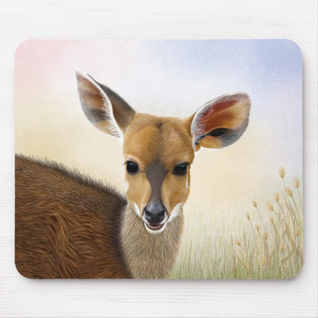 Tapis De Souris Antelope Bushbuck Young African Deer Drawing (Devant)