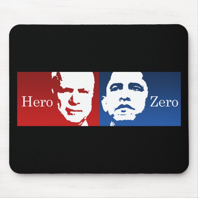 Tapis De Souris Anti-Obama - héros contre zéro (Devant)