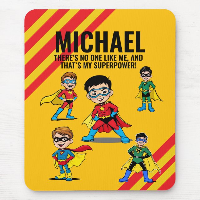 TAPIS DE SOURIS ANTI-STRESS KIDS HERO SUPERHERO POWER RED (Devant)